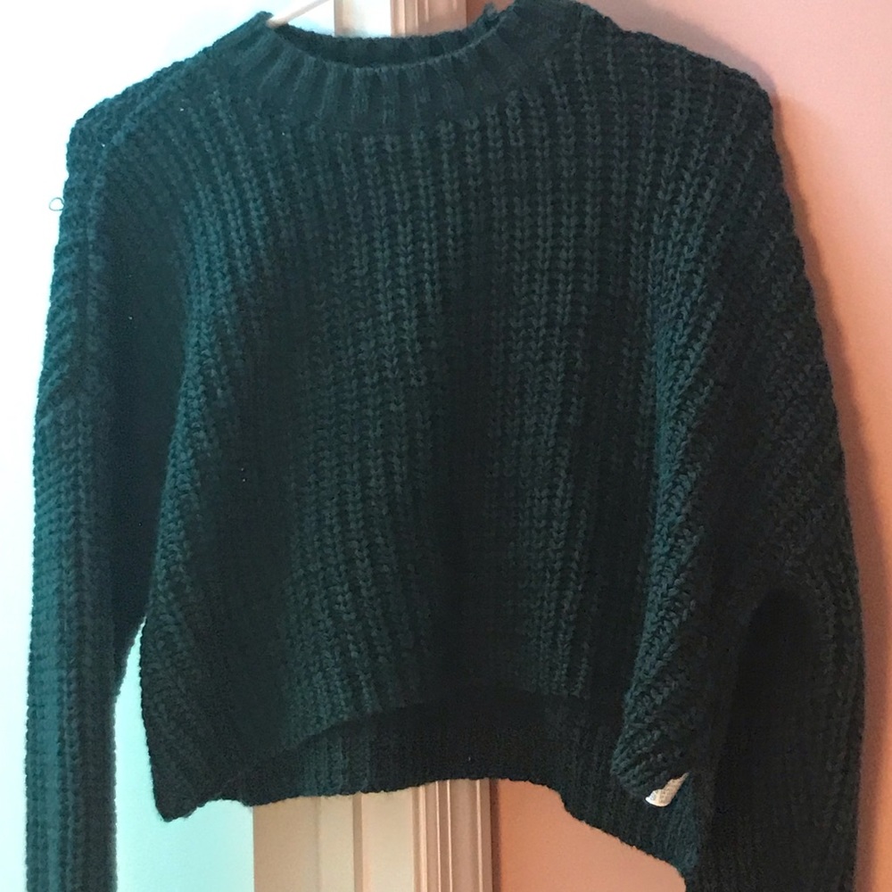 Dark turquoise crop top pull over